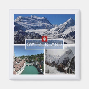zCH052 SWISS SWITZERLAND Mosaic - Fridge Magnet Magneet