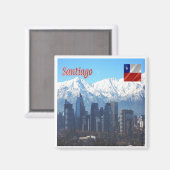 zCL018 SANTIAGO Skyline, Amerika, Fridge Magnet Magneet (Voorkant / Achterkant)