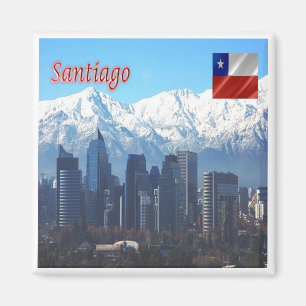 zCL018 SANTIAGO Skyline, Amérique, Aimant frigo
