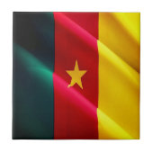zCM002 KAMEROEN, Zwaaiende Vlag, Afrika, Tegeltje (Voorkant)