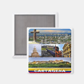 zCO07 CARTAGENA mosaïque, Colombie, Aimant frigo (Recto/Verso)