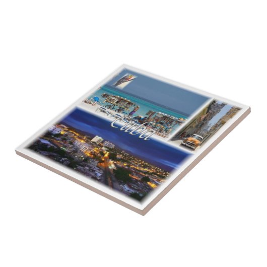 zCU006 CUBA, Mozaïek, Amerika, Tegeltje (Zijkant)