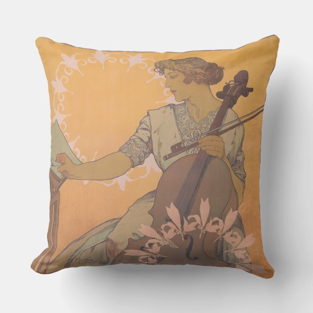 Zdenka Cerny poster van Alphonse Mucha Kussen (Voorkant)