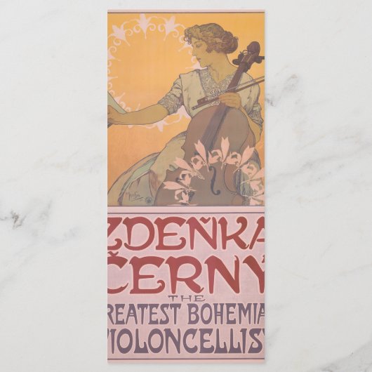 Zdenka Cerny poster van Alphonse Mucha Menu (Achterkant)