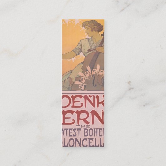 Zdenka Cerny poster van Alphonse Mucha Mini Visitekaartje (Voorkant)