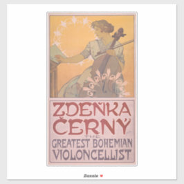 Zdenka Cerny poster van Alphonse Mucha Sticker