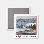 zDK014 COPENHAGUE KOPENHAGEN I Love, Aimant frigo (Recto/Verso)
