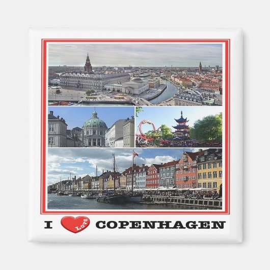 zDK014 COPENHAGUE KOPENHAGEN I Love, Aimant frigo (Devant)