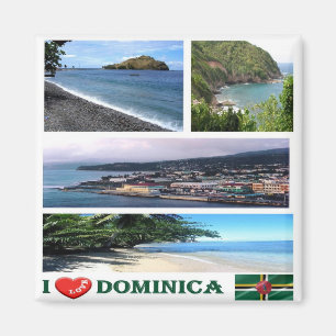 zDM003 DOMINICA I Love, Mosaic, America, Fridge Magneet