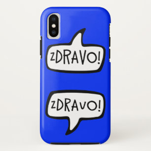 ZDRAVO! Bosnisch-Servische Greeting Speech Bubble iPhone X Hoesje