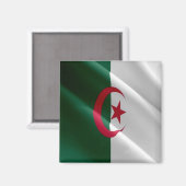 zDZ002 ALGERIA, Waving Flag, Afrika, Fridge Magneet (Voorkant / Achterkant)