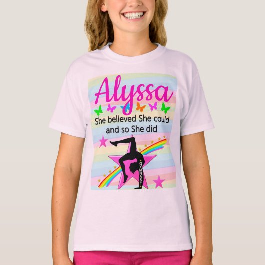 ZE BELIEVT DAT ZE KAN GYMNAST ONTWERPEN T-SHIRT (Voorkant)