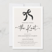 Ze binden de Black Knot Bow Engagement Party Kaart (Voorkant)
