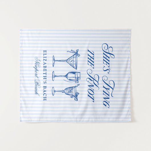 Ze bindt de knoop aan een elegante hand getekend wandkleed (Voorkant (horizontaal))