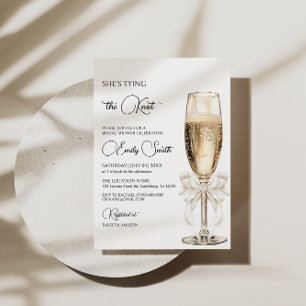 Ze bindt de knoop boog champagne Vrijgezellenfeest Kaart