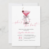 Ze bindt de knoop heet roze Vrijgezellenfeest Kaart (Voorkant)