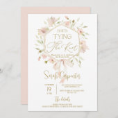 Ze bindt de knoop strik bruids douche uitnodiging (Voorkant / Achterkant)