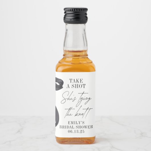 Ze bindt de knoop Vrijgezellenfeest partij gunst Likeurfles Etiket (Voorkant)