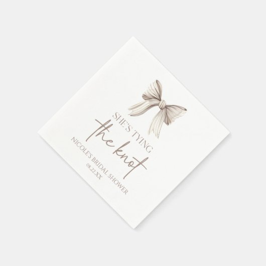 Ze bindt de knoop wit boog Vrijgezellenfeest Servet (Hoek)