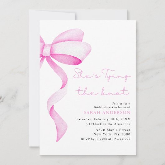 Ze bindt de roze knoop Vrijgezellenfeest Kaart (Voorkant)