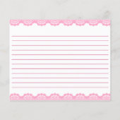 Ze bindt de roze strik recept kaart vast (Achterkant)