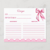 Ze bindt de roze strik recept kaart vast (Voorkant)