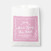 Ze bindt het knoop grillige boog Vrijgezellenfeest Bedankzakje (Voorkant)