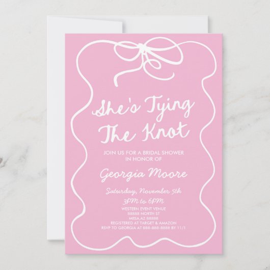 Ze bindt het knoop grillige boog Vrijgezellenfeest Kaart (Voorkant)