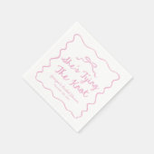 Ze bindt het knoop grillige boog Vrijgezellenfeest Servet (Hoek)