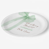 Ze bindt het knoop groene boog Vrijgezellenfeest v Papieren Bordje (Gekanteld)