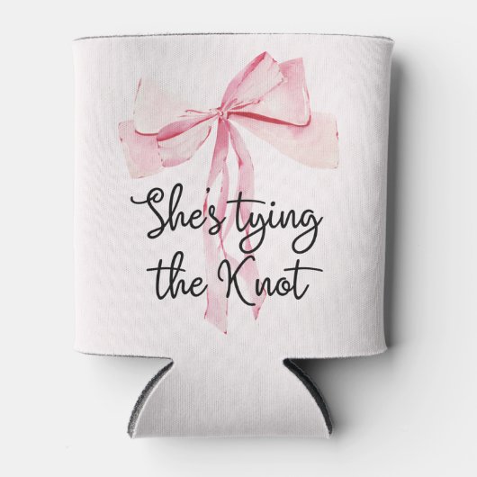 Ze bindt het knoop Vrijgezellenfeest vast Blikjeskoeler (Voorkant)