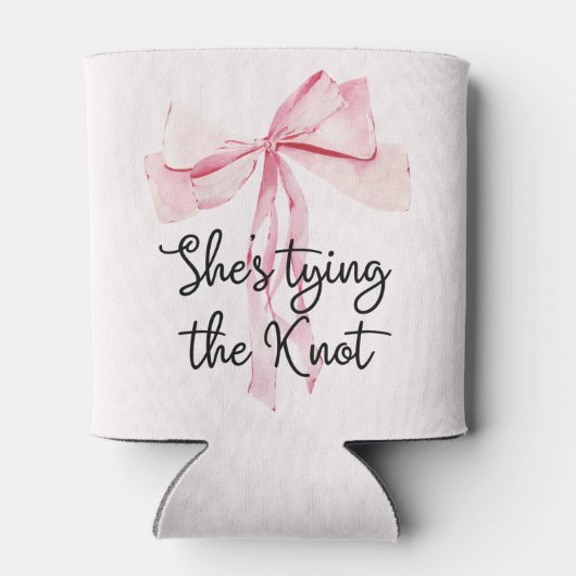 Ze bindt het knoop Vrijgezellenfeest vast Blikjeskoeler (Achterkant)