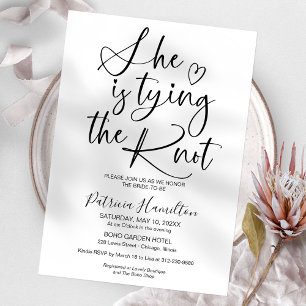 Ze bindt het knoop Vrijgezellenfeest vast Kaart