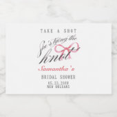 Ze bindt het Knot Bow Coquette Vrijgezellenfeest Sparkling Wijnetiket (Enkel label)