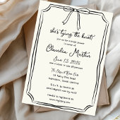 Ze bindt het Knot Hand Drawn Bow Vrijgezellenfeest Kaart