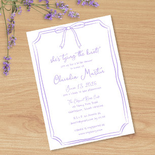 Ze bindt het Knot Hand Drawn Bow Vrijgezellenfeest Kaart