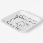 Ze bindt het Knot Modern Script-Vrijgezellenfeest Papieren Bordje (Gebogen)