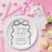 Ze bindt het Knot Modern Script-Vrijgezellenfeest Papieren Bordje (Feest)