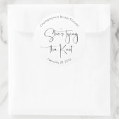 Ze bindt het Knot Modern Script-Vrijgezellenfeest Ronde Sticker (Tas)