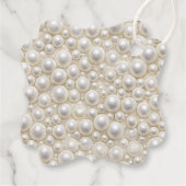 Ze bindt het Knot Pearls Bow Vrijgezellenfeest Bedankjes Labels (Achterkant)