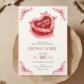 Ze bindt het Knot Retro Hart Rood Vrijgezellenfees Kaart