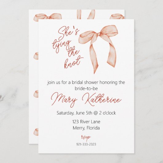 Ze bindt het Knot-Vrijgezellenfeest vast Kaart (Voorkant / Achterkant)