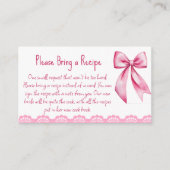 Ze bindt het roze strikje recept vast informatiekaartje (Voorkant)