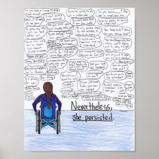 Ze bleef hangen (rolstoel) poster (Voorkant)