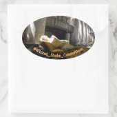 Ze blijft ovale sticker (Tas)