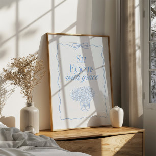 Ze bloeit met Grace Wall Art Poster