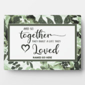 Ze bouwden een leven dat ze van tabletepplaque hou fotoplaat (voorkant)