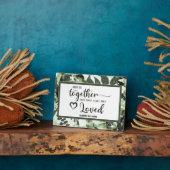 Ze bouwden een leven dat ze van tabletepplaque hou fotoplaat (Zijkant)