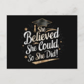 Ze dacht dat ze het kon, dus ze deed Afstuderen Briefkaart (Voorkant)