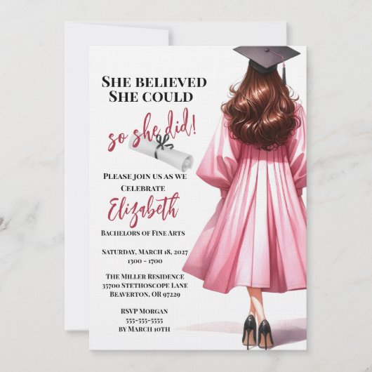 Ze dacht dat ze het kon, dus ze deed Afstuderen Kaart (Voorkant)